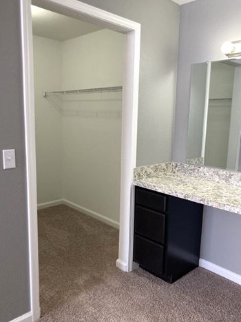Walk-in closets available in select apartments